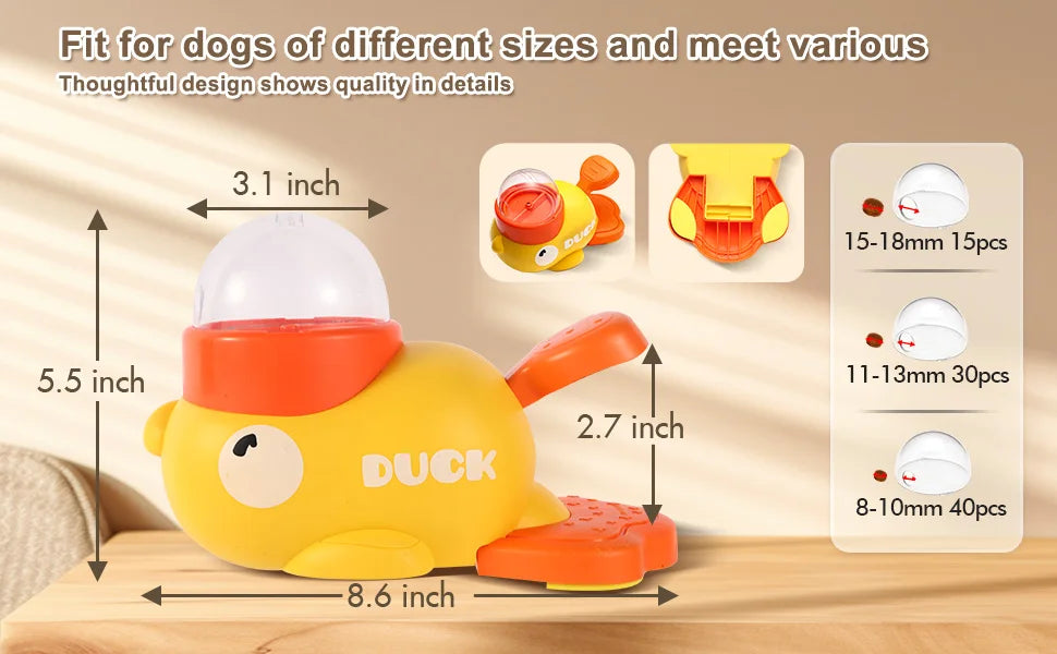 Pet Snack Feeder Dog Food Dispenser Automatic Feeder Puppy Cartoon Duck Design Used to Train Dogs Accessories Cats Cat Supplies