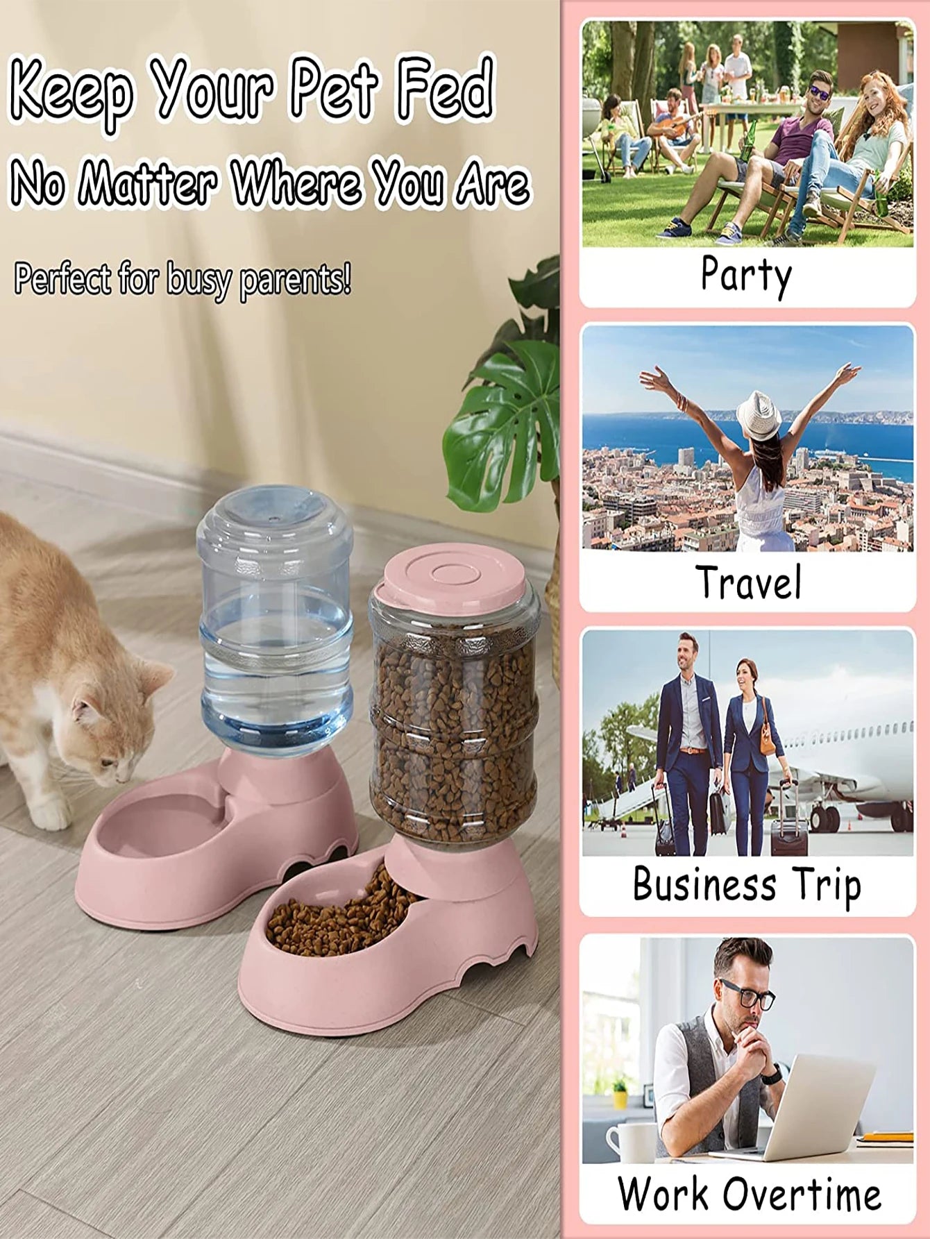 Automatic Water Dispenser Large Capacity Pet Feeder Small Dog Food Bowl Cat Feeder Drinking Bowl Pet Feeding Drinker Water Bowl