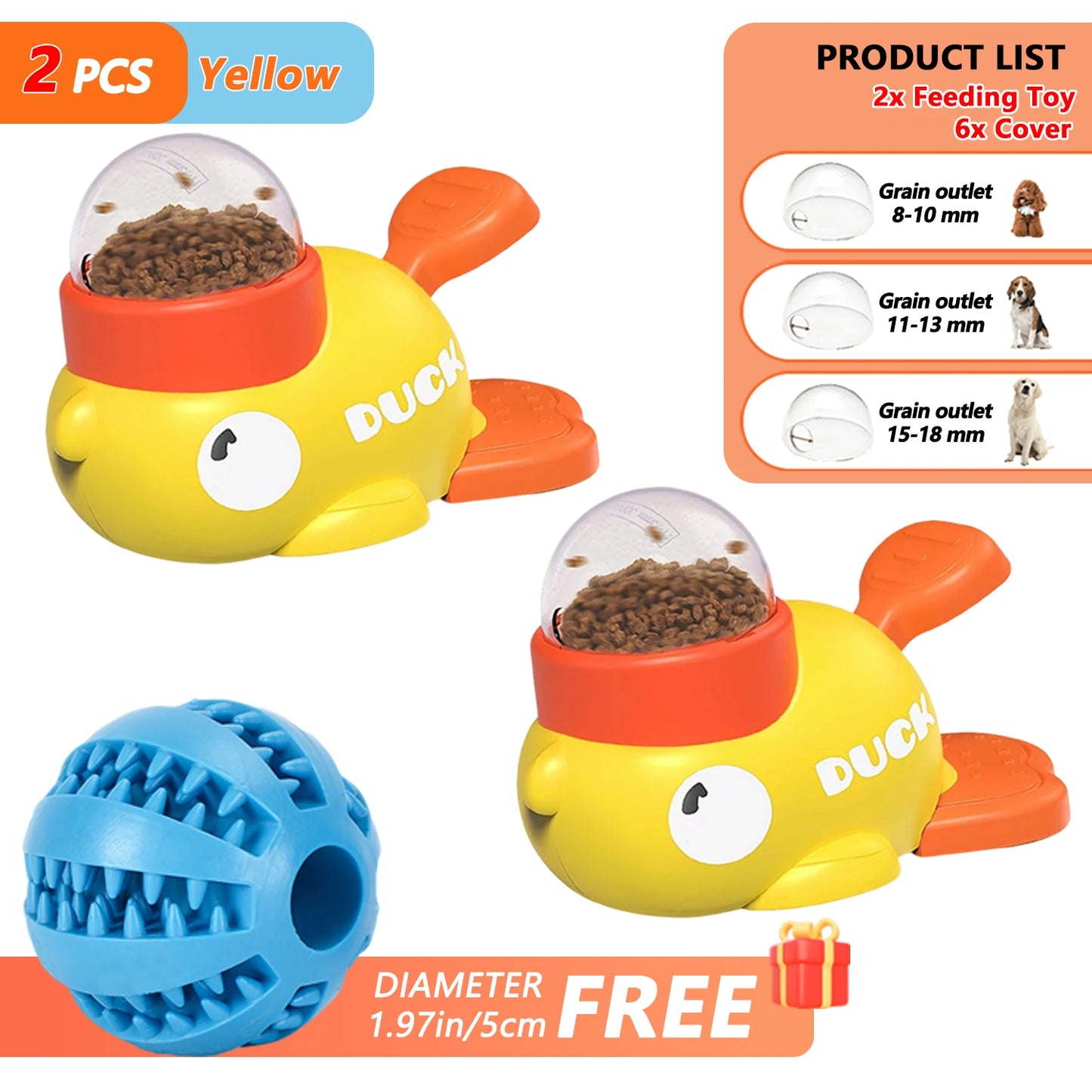 Pet Snack Feeder Dog Food Dispenser Automatic Feeder Puppy Cartoon Duck Design Used to Train Dogs Accessories Cats Cat Supplies