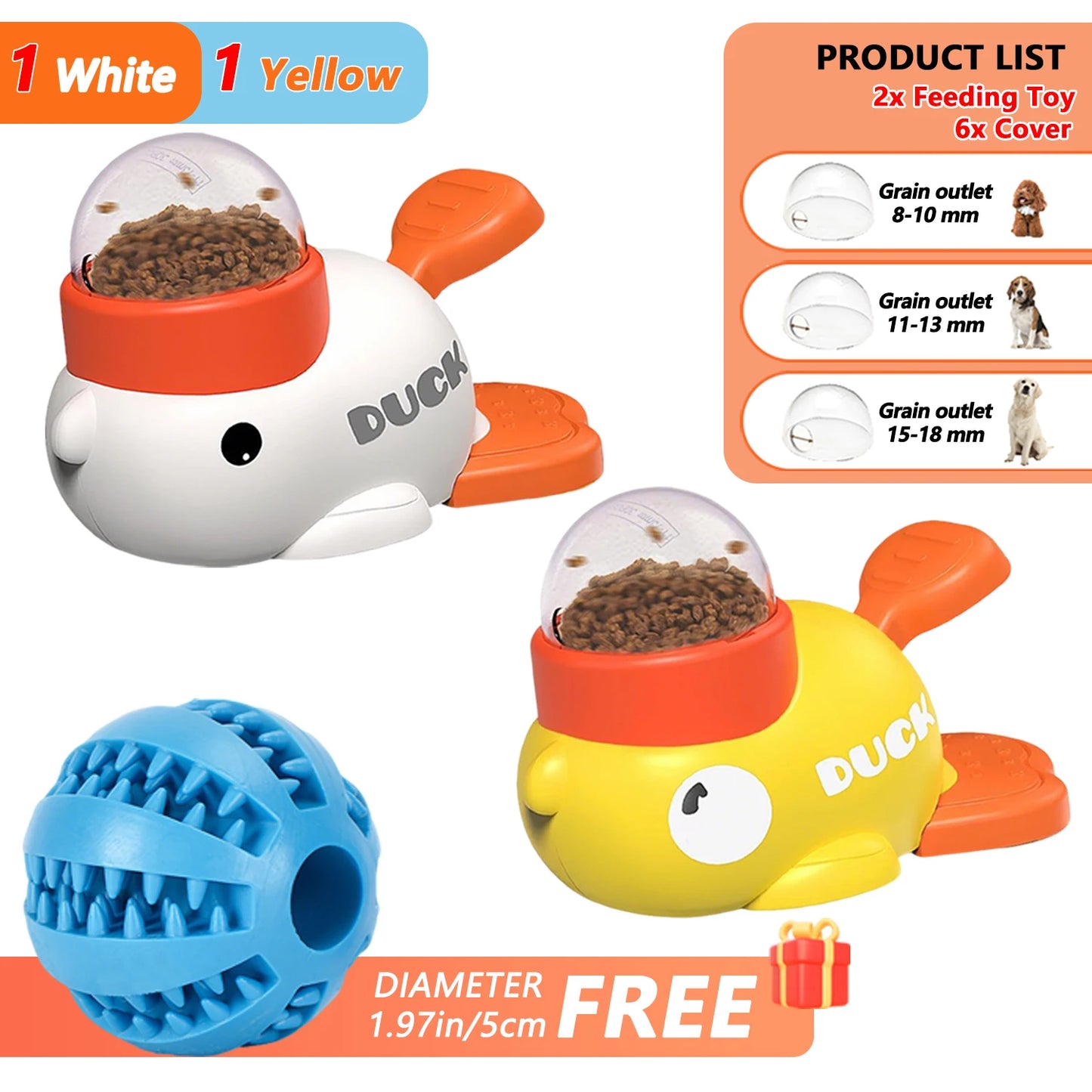 Pet Snack Feeder Dog Food Dispenser Automatic Feeder Puppy Cartoon Duck Design Used to Train Dogs Accessories Cats Cat Supplies