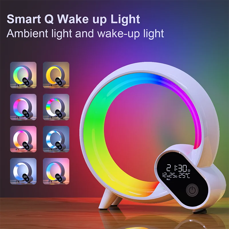 Novelty Smart Q Wake Up Light Ambient Light And Wake-Up Night Light Dimmable Wake-up For Children Bedroom Decorative Birthday Gi