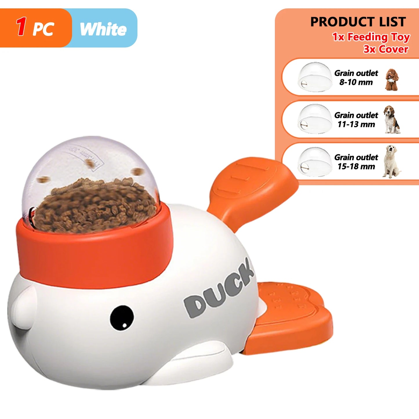 Pet Snack Feeder Dog Food Dispenser Automatic Feeder Puppy Cartoon Duck Design Used to Train Dogs Accessories Cats Cat Supplies