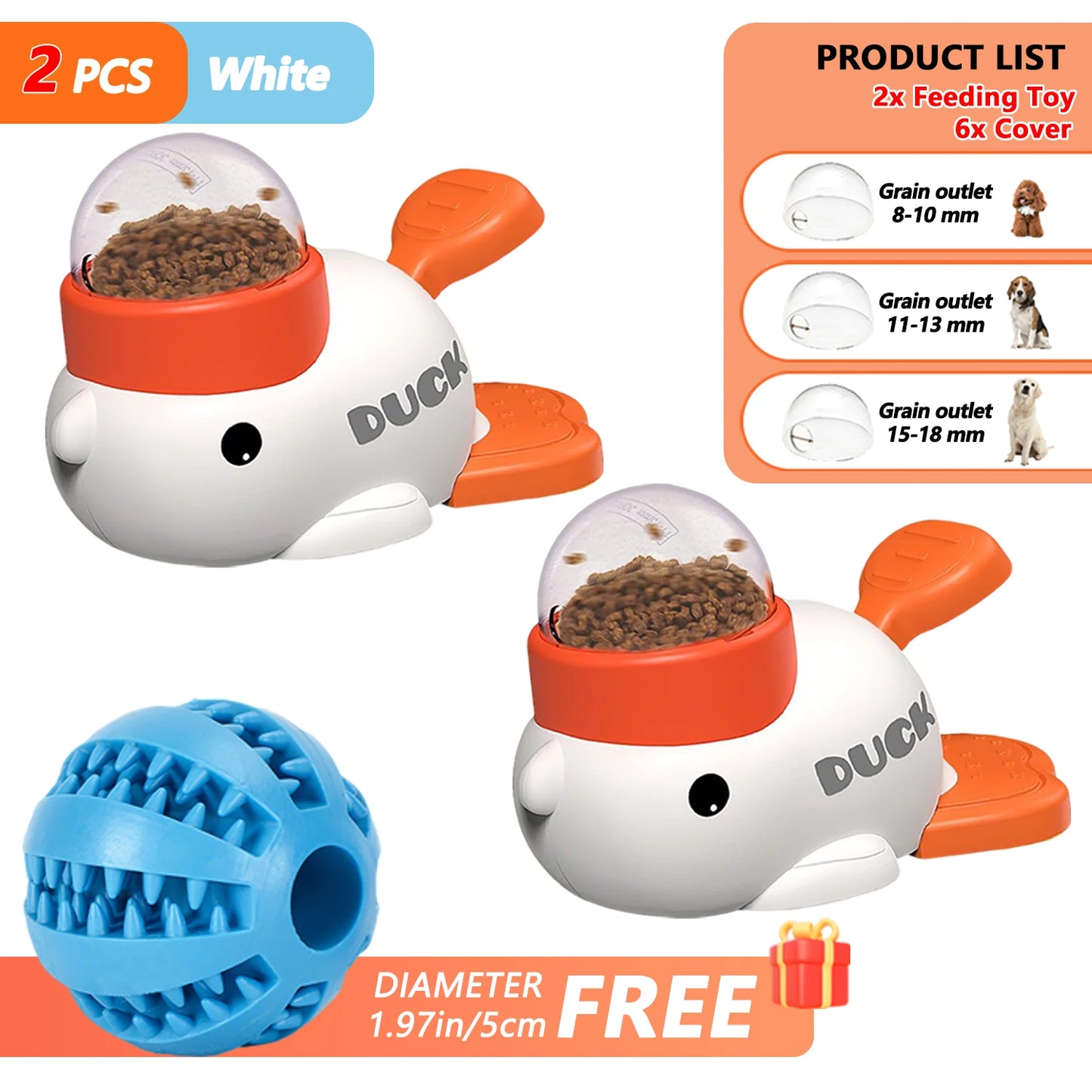 Pet Snack Feeder Dog Food Dispenser Automatic Feeder Puppy Cartoon Duck Design Used to Train Dogs Accessories Cats Cat Supplies
