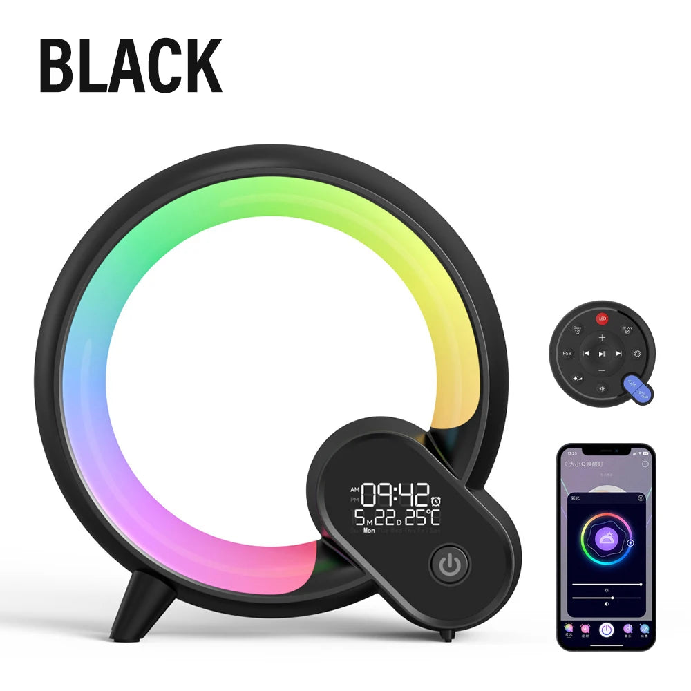 LED Smart Wake Up Night Light BT Speaker APP Remote Control Simulation Sunrise Alarm Clock White Noise Bedside Companion Sleep