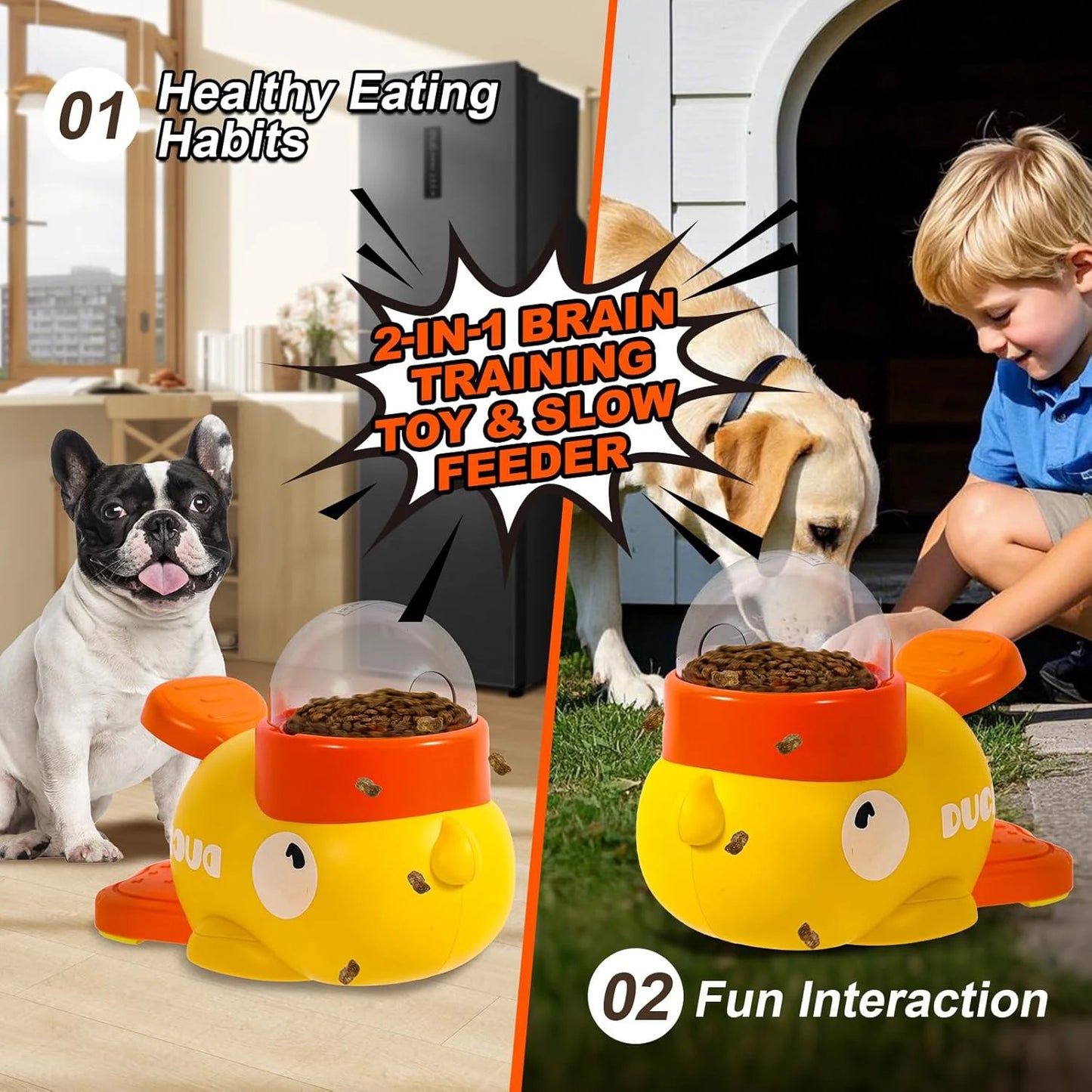 Pet Snack Feeder Dog Food Dispenser Automatic Feeder Puppy Cartoon Duck Design Used to Train Dogs Accessories Cats Cat Supplies