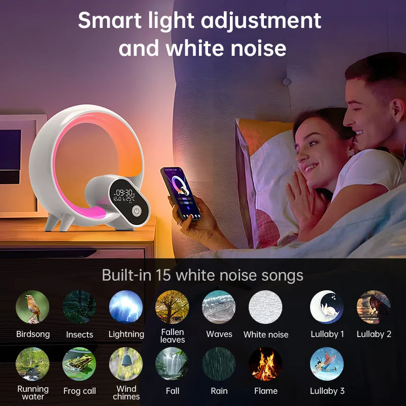 Novelty Smart Q Wake Up Light Ambient Light And Wake-Up Night Light Dimmable Wake-up For Children Bedroom Decorative Birthday Gi