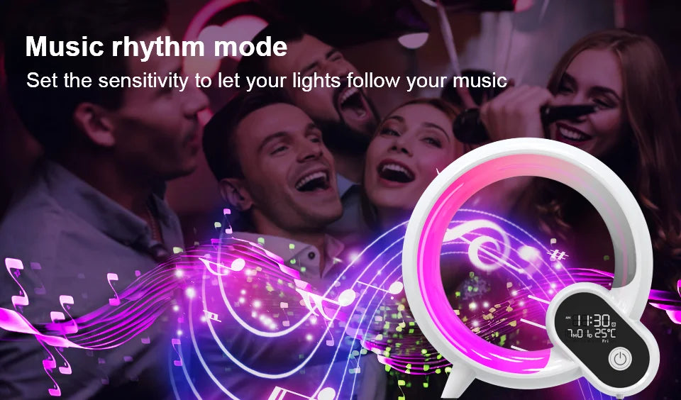 Novelty Smart Q Wake Up Light Ambient Light And Wake-Up Night Light Dimmable Wake-up For Children Bedroom Decorative Birthday Gi