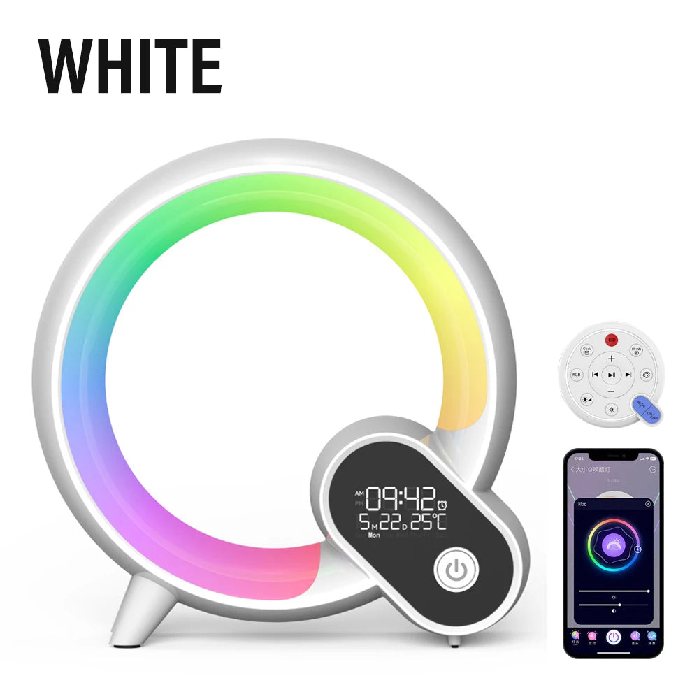 LED Smart Wake Up Night Light BT Speaker APP Remote Control Simulation Sunrise Alarm Clock White Noise Bedside Companion Sleep