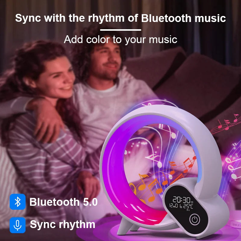 Novelty Smart Q Wake Up Light Ambient Light And Wake-Up Night Light Dimmable Wake-up For Children Bedroom Decorative Birthday Gi