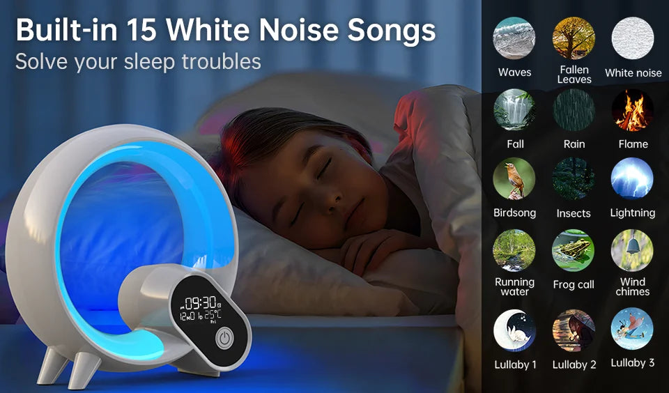 Novelty Smart Q Wake Up Light Ambient Light And Wake-Up Night Light Dimmable Wake-up For Children Bedroom Decorative Birthday Gi