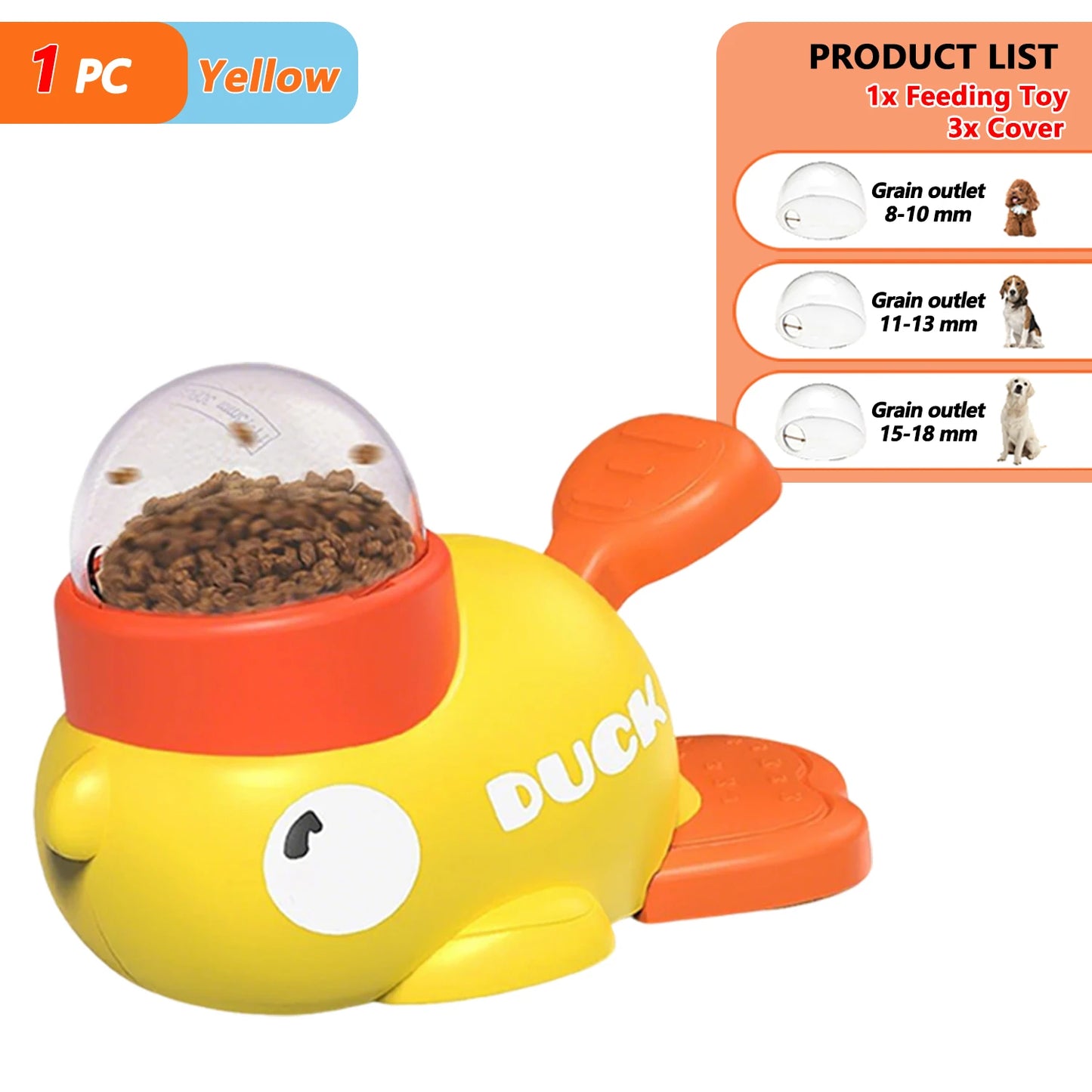 Pet Snack Feeder Dog Food Dispenser Automatic Feeder Puppy Cartoon Duck Design Used to Train Dogs Accessories Cats Cat Supplies