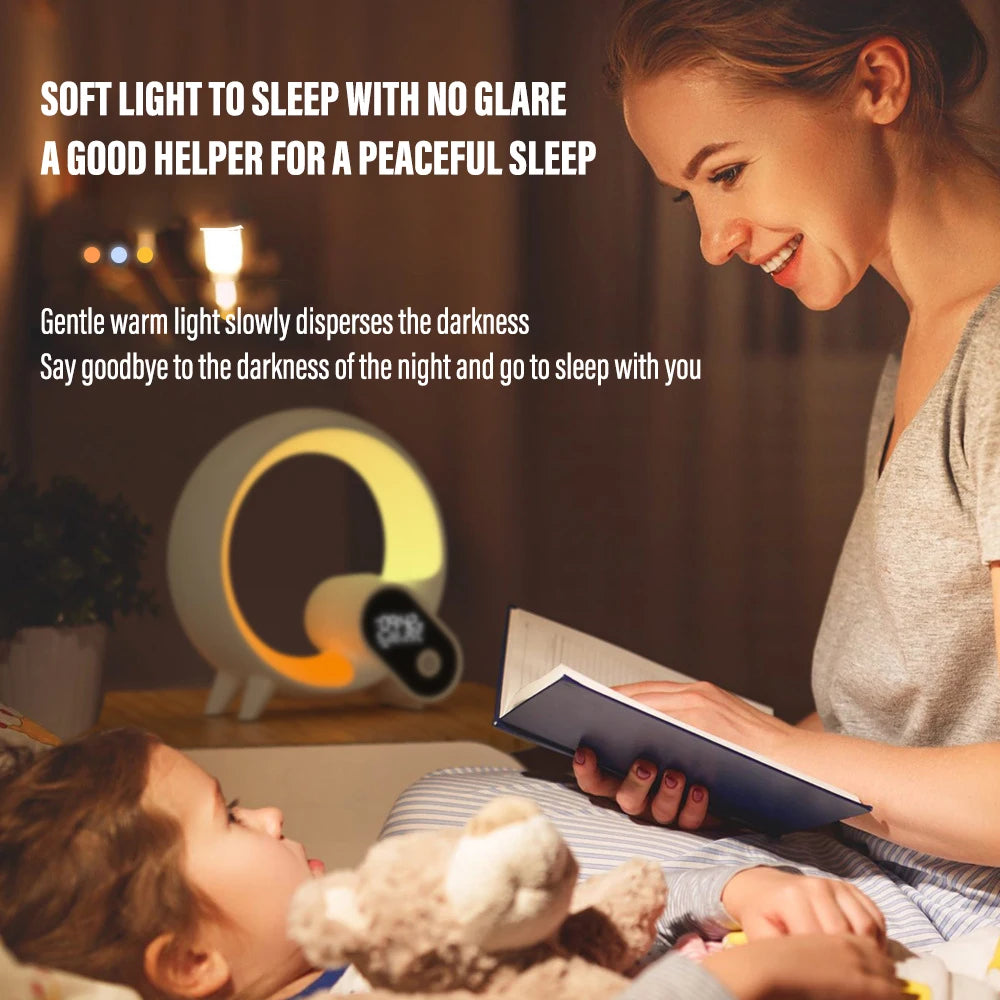 LED Smart Wake Up Night Light BT Speaker APP Remote Control Simulation Sunrise Alarm Clock White Noise Bedside Companion Sleep